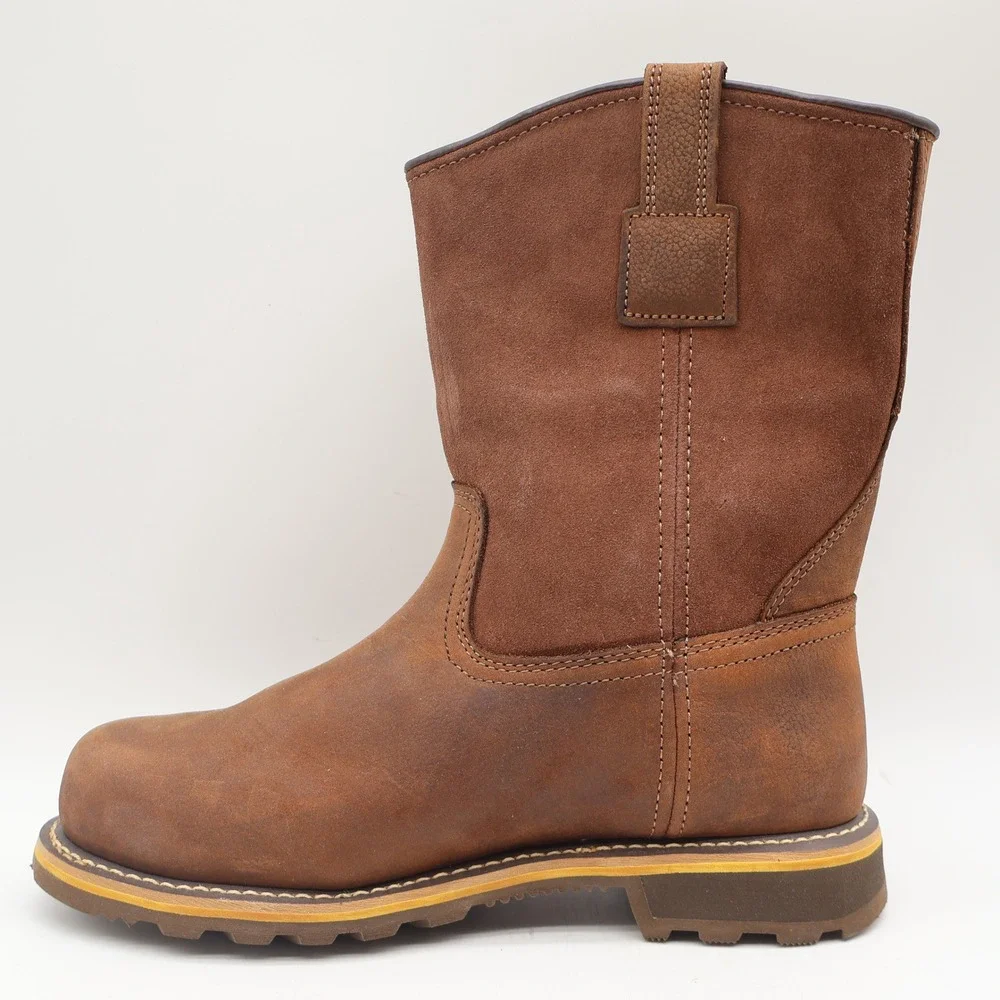 Carhartt Waterproof Pull-On Work Boot Mens 9 Brown Leather Soft Toe CMP1053